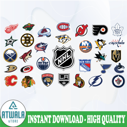 NHL Logo svg Bundle – Hockey League Logo–NHL Logo NHL Svg Vector Printable Cut Files Clipart Digital Download