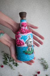 sakura bottle, decorative alcohol bottle, bottle collecting, nature, japanese gift, decorated bottle