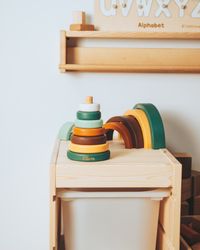 Colored Rainbow Stacker, Customized Toys, Nursery Decor, Wooden Toys, Montessori Waldorf Stacking Rings, Rainbow Stacker