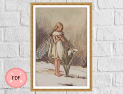 Cross Stitch Pattern,The Snowdrop Flower Fairy, Pdf Instant Download ,Flower Fairy , Cicely Mary Barker
