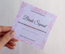 Bride Squad morse code bracelet, Bridesmaid gifts, Maid f Honor proporsal, Bridal Shower favor, Bachelorette Party Favor