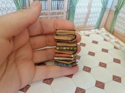 Books. A set of books. Imitation of books. Dollhouse miniature 1:12.