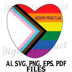 THE MODERN PRIDE FLAG HEART SVG VECTOR GRAPHICS AI.EPS.PNG.SVG.PDF FILES DOWNLOAD DIGITAL
