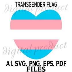 TRANSGENDER FLAG HEART VECTOR GRAPHIC SVG.PNG.AI.EPS.PDF DOWNLOAD DIGITAL SUBLIMATION FILE