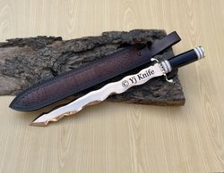 Custom Hand Forged, Copper Decorative Sword 21 inches, Kris Blade, Flamberge Sword, Swords For Display, With Sheath