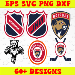 Bundle 6 Files Florida Panthers Hockey Team Svg, Florida Panthers Svg, NHL Svg, NHL Svg, Png, Dxf, Eps, Instant Download