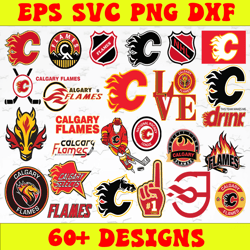 Bundle 27 Files Calgary Flames Hockey Team Svg, Calgary Flames svg, NHL Svg, NHL Svg, Png, Dxf, Eps, Instant Download