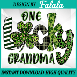 One Lucky Grandma PNG, Leopard Plaid St Patrick Day Png, St Patrick's Day Shamrock Png, Digital download