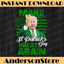 Joe Biden St Patricks Day Irish Lucky American Flag Shamrock PNG Sublimation Designs