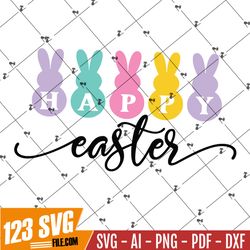 "Happy Easter SVG PNG PDF, Easter Vibes Svg, Bunny Svg, Kids Easter Svg, Easter Shirt Svg, Easter Svg, Easter Squad Svg,