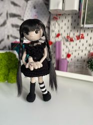 Wednesday Addams party dress doll