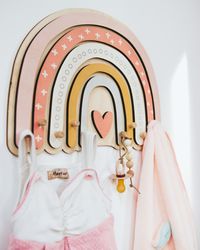 wall hanger, baby girl room wall decor, nursery wooden hooks, kids bedroom, child coat rack, bedroom decor, nursery