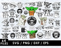 Baby Yoda Svg Files, Baby Yoda Png Files, Vector Png Images, SVG Cut File for Cricut, Clipart Bundle Pack