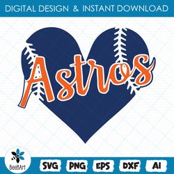 Astros Heart Baseball Svg, Sport Svg, Astros Svg, Houston Astros Svg, Astros Baseball Svg, Houston Baseball Svg