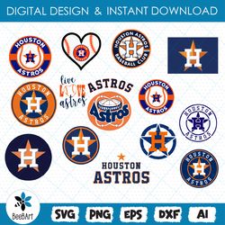 Houston Astros Set Design SVG Files, Cricut, Silhouette Studio, Digital Cut Files, Houston Astros svg