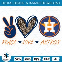 Peace Love Astros Mlb Svg, Sport Svg, Astros Svg, Houston Astros Svg, Astros Baseball Svg, Houston Baseball Svg, Astros