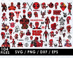 Deadpool Svg Files, Deadpool Png Files, Vector Png Images, SVG Cut File for Cricut, Clipart Bundle Pack