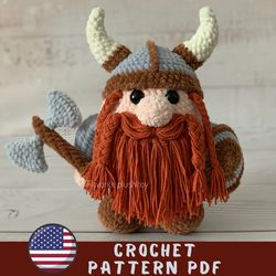 Viking Gnome crochet pattern PDF - English plush crochet amigurumi pattern