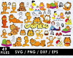 Garfield Svg Files, Garfield Png Files, Vector Png Images, SVG Cut File for Cricut, Clipart Bundle Pack