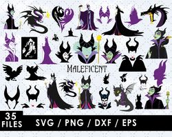 Maleficent Svg Files, Maleficent Png Files, Vector Png Images, SVG Cut File for Cricut, Clipart Bundle Pack