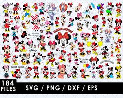 Minnie Mouse Svg Files, Minnie Mouse Png Files, Vector Png Images, SVG Cut File for Cricut, Clipart Bundle Pack