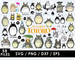 My Neighbor Totoro Svg Files, Neighbor Totoro Png Files, Vector Png Images, SVG Cut File for Cricut, Clipart Bundle Pack
