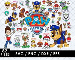 Paw Patrol Svg Files, Paw Patrol Png Files, Vector Png Images, SVG Cut File for Cricut, Clipart Bundle Pack