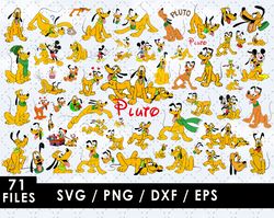 Pluto Svg Files, Pluto Png Files, Vector Png Images, SVG Cut File for Cricut, Clipart Bundle Pack