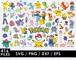 Pokemon Svg Files, Pokemon Png Files, Vector Png Images, SVG Cut File for Cricut, Clipart Bundle Pack