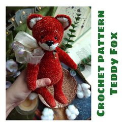 Crochet toy pattern, crochet fox pattern, vintage toy pattern, amigurumi fox, amigurumi animals