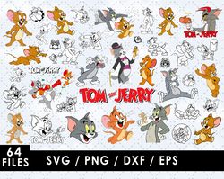 Tom and Jerry Svg Files, Tom and Jerry Png File, Vector Png Images, SVG Cut File for Cricut, Clipart Bundle Pack
