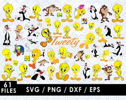 Tweety Svg Files, Tweety Png File, Vector Png Images, SVG Cut File for Cricut, Clipart Bundle Pack
