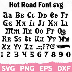 Hot Road Font Svg. Font svg, Silhouette, Cricut Font, Bundle Font, Cute Fonts, Instant Download