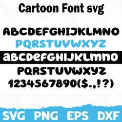 Cartoon Font Svg, Font svg, Silhouette, Cricut Font, Bundle Font, Cute Fonts, Instant Download