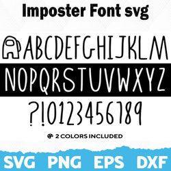 Imposter Font Svg, Font svg, Silhouette, Cricut Font, Bundle Font, Cute Fonts, Instant Download