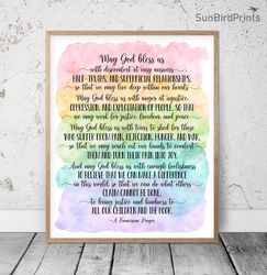 May God Bless Us With Discomfort At Easy Answers, A Franciscan Prayer, Bible Verse Printable Wall Art, Scripture Prints