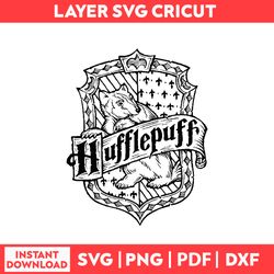 Hufflepuff House Crest Escudo School Of Hufflepuff Svg, Harry Potter Logo Svg, Png, pdf, dxf digital file.