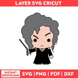Bellatrix Lestrange Cartoon Character Harry Potter On Potter Felt Svg, Harry Potter Logo Svg, Png, pdf, dxf digital file