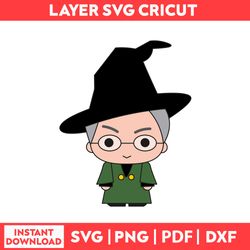 Minerva McGonagall Harry Potter On Potter Felt Svg, Harry Potter Logo Svg, Png, pdf, dxf digital file