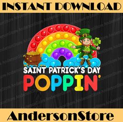 Cute Saint Patricks Day Leprechaun Rainbow Pop It Fidget Toy PNG Sublimation Designs