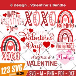 8 Retro Valentines SVG Bundle, Retro Valentine Designs svg, Valentine Shirts svg, Cute Valentines svg, Heart Shirt svg,