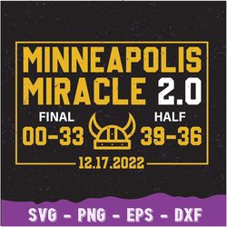 Minnesota Vikings Biggest Comeback Svg, Minneapolis Miracle Svg, SKOL Vikings Svg, Vikings Biggest Comeback in nfl Histo