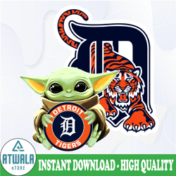 Baby Yoda with Detroit Tigers Baseball PNG,  Baby Yoda MLB png, MLB png, Sublimation ready, png files for sublimation