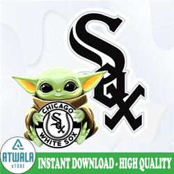 Baby Yoda with Chicago White Sox  Baseball PNG,  Baby Yoda MLB png, MLB png, Sublimation ready, png files