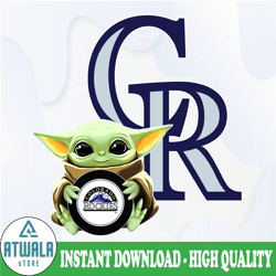 Baby Yoda with Colorado Rockies Baseball PNG,  Baby Yoda MLB png, MLB png, Sublimation ready, png files for sublimation