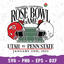 Penn State 2023 Rose Football Bowl Svg, Lions Vs Utah Utes Svg, Svg, Utah Utes Football Svg