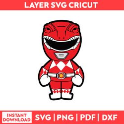 Mighty Morphin Power Rangers Svg, Power Rangers Chibi Svg, Png, pdf, dxf digital file