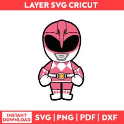 Pink Chibi Ranger Power Rangers Svg, Power Rangers Chibi Svg, Png, pdf, dxf digital file