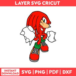 Hyper Knuckles He Hedgehog Sonic Cliparts Svg, Png, pdf, dxf digital file