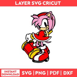 Amy Rose Style Sonic The Hedgehog He Hedgehog Sonic Cliparts Svg, Png, pdf, dxf digital fille